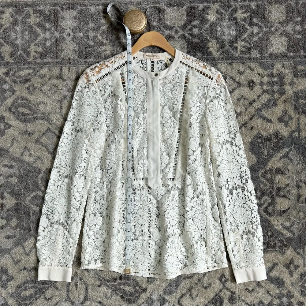 🤍 Rebecca Taylor White Lace Blouse - Picture 4 of 9